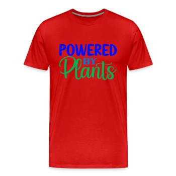 Powered by Plants - Men's Premium Organic T-Shirt - red - Front - Damien (186cm)
