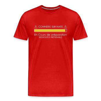 Humour Connerie suivante en Cours de préparation - T-shirt bio Premium Homme - rouge - Devant - Damien (186cm)