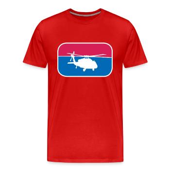 Helikopter Pilot Armee Bundeswehr Militär Geschenk - Männer Premium Bio T-Shirt - Rot - Vorne - Damien (186cm)