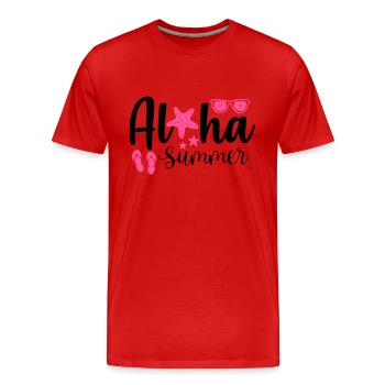 Aloha Été - T-shirt bio Premium Homme - rouge - Devant - Damien (186cm)