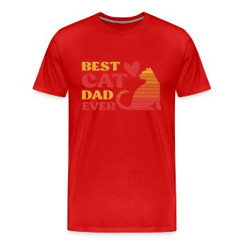 Meilleur père chat de tous les temps - T-shirt bio Premium Homme - rouge - Devant - Damien (186cm)