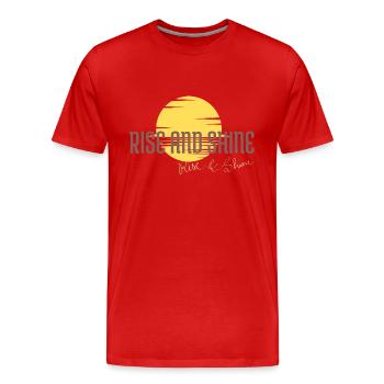 Rise and Shine - Men's Premium Organic T-Shirt - red - Front - Damien (186cm)