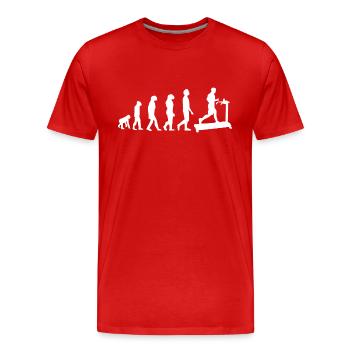 Tapis roulant évolution - T-shirt bio Premium Homme - rouge - Devant - Damien (186cm)