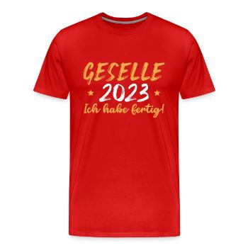 Gesellenprüfung bestanden Ausbildung 2023 Geselle - Männer Premium Bio T-Shirt - Rot - Vorne - Damien (186cm)