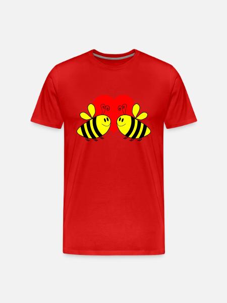 Bee Love 3 - Men's Premium Organic T-Shirt - red