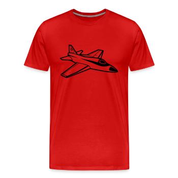 Avion de chasse - T-shirt bio Premium Homme - rouge - Devant - Damien (186cm)