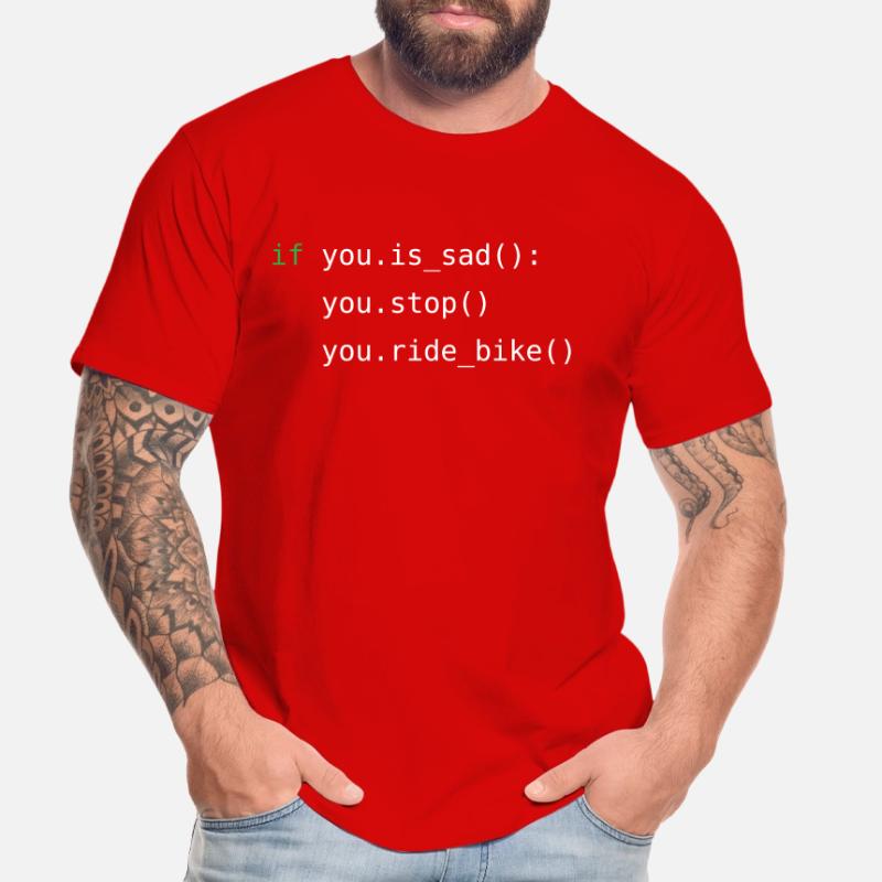 Python code | Fahrrad fahren | Programmierer | Dev Männer Premium Bio T-Shirt