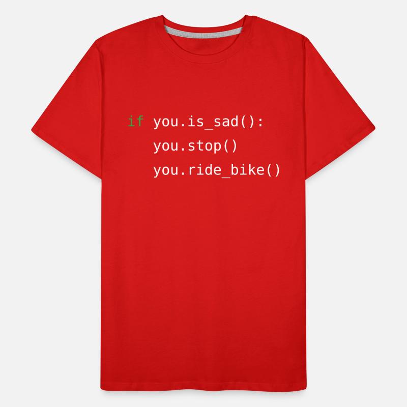 Python code | Fahrrad fahren | Programmierer | Dev Männer Premium Bio T-Shirt