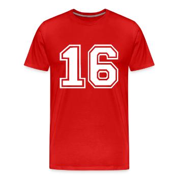 16 - T-shirt bio Premium Homme - rouge - Devant - Damien (186cm)