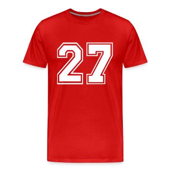 27 - T-shirt bio Premium Homme - rouge - Devant - Damien (186cm)