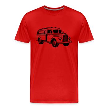 Truck - Men's Premium Organic T-Shirt - red - Front - Damien (186cm)
