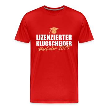Bachelor Abschluss 2023 Bestandene Bachelorprüfung - Männer Premium Bio T-Shirt - Rot - Vorne - Damien (186cm)