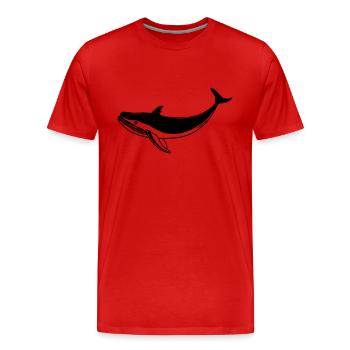 Wal - Männer Premium Bio T-Shirt - Rot - Vorne - Damien (186cm)