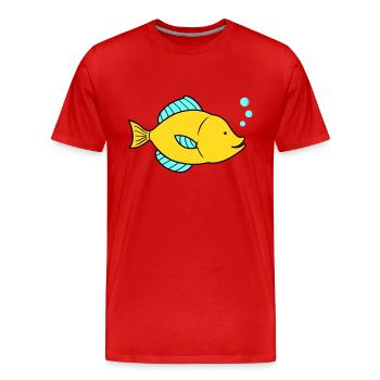 Fish Comic - Men's Premium Organic T-Shirt - red - Front - Damien (186cm)