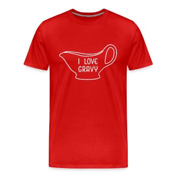 J’adore la sauce - T-shirt bio Premium Homme - rouge - Devant - Damien (186cm)