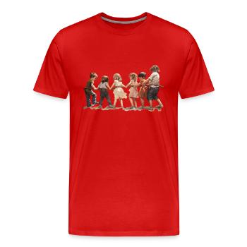 Tug-of-war, child's play from times gone by? - Men's Premium Organic T-Shirt - red - Front - Damien (186cm)
