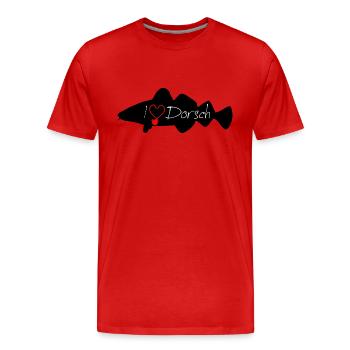 i Love Dorsch schwarz - Männer Premium Bio T-Shirt - Rot - Vorne - Damien (186cm)
