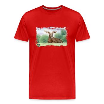 Suède Suède Scandinavie Nordique Viking Europe - T-shirt bio Premium Homme - rouge - Devant - Damien (186cm)