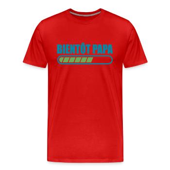 bientôt papa cadeau annonce drôle promu futur papa - T-shirt bio Premium Homme - rouge - Devant - Damien (186cm)