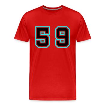 59 Number Symbol - Men's Premium Organic T-Shirt - red - Front - Damien (186cm)