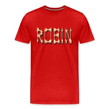 robin2 - Männer Premium Bio T-Shirt - Rot - Vorne - Damien (186cm)