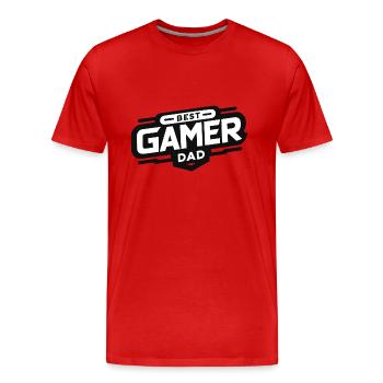 Bestes Gamer Papa Geschenk - Vater Gamer T-Shirt - Männer Premium Bio T-Shirt - Rot - Vorne - Damien (186cm)
