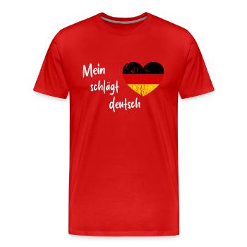 Die Wahl für Deutschland - Männer Premium Bio T-Shirt - Rot - Vorne - Damien (186cm)