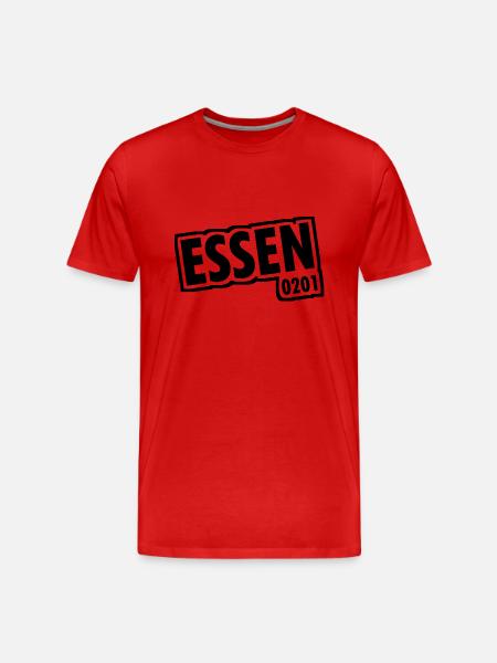 Essen - 0201 - Area Code - Slogan - Men's Premium Organic T-Shirt - red