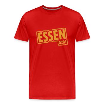 Essen - 0201 - Indicatif régional - Slogan - T-shirt bio Premium Homme - rouge - Devant - Damien (186cm)