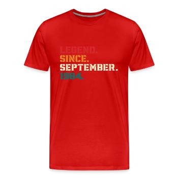 Legende seit September 1984 - Männer Premium Bio T-Shirt - Rot - Vorne - Damien (186cm)