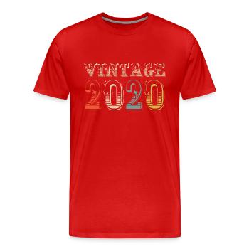 Vintage 2020 - 4th birthday - 4 years old - Men's Premium Organic T-Shirt - red - Front - Damien (186cm)