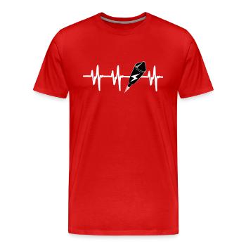 Heartbeat Silvester Rakete - Männer Premium Bio T-Shirt - Rot - Vorne - Damien (186cm)