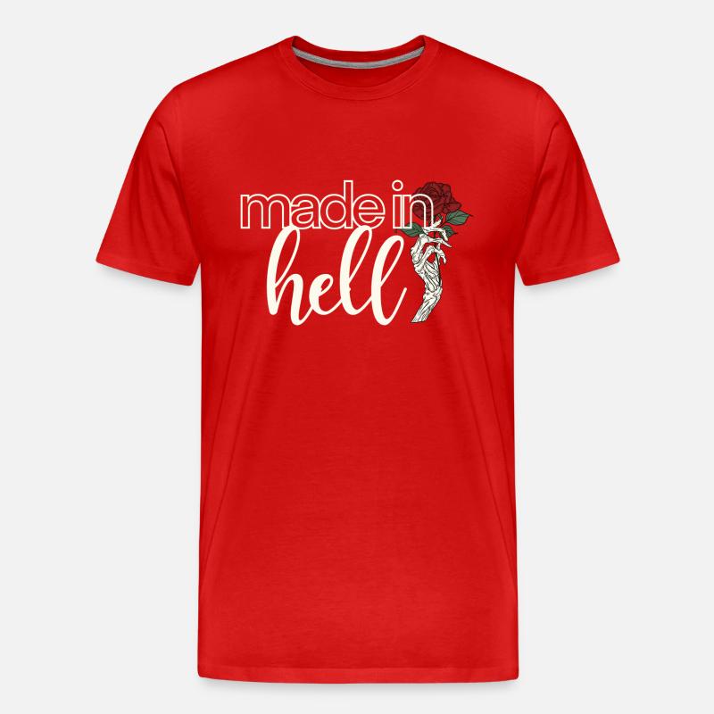 Made in Hell - Männer Premium Bio T-Shirt - Rot