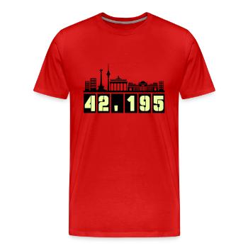 Berlin Skyline Marathon - T-shirt bio Premium Homme - rouge - Devant - Damien (186cm)