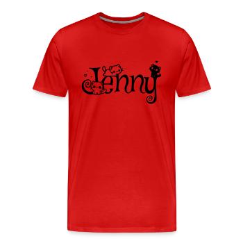 Jenny Name First Name Kitten Name - Men's Premium Organic T-Shirt - red - Front - Damien (186cm)