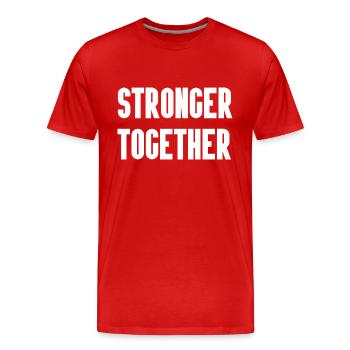 Plus forts ensemble - T-shirt bio Premium Homme - rouge - Devant - Damien (186cm)