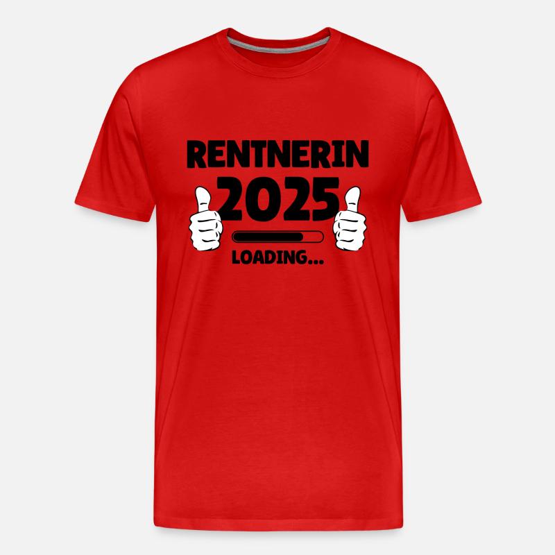 Rentnerin 2025 Loading - Männer Premium Bio T-Shirt - Rot
