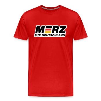 Merz für Deutschland - Kanzler - Kanzlerkandidat - Männer Premium Bio T-Shirt - Rot - Vorne - Damien (186cm)