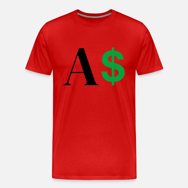 Dollar-Buchstabe - Männer Premium Bio T-Shirt - Rot