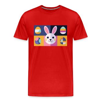 Osterhase No.12 - Männer Premium Bio T-Shirt - Rot - Vorne - Damien (186cm)