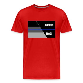 Shadow blueline good bad - Männer Premium Bio T-Shirt - Rot - Vorne - Damien (186cm)