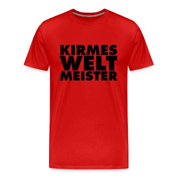 kirmes-welt-meister - Männer Premium Bio T-Shirt - Rot - Vorne - Damien (186cm)