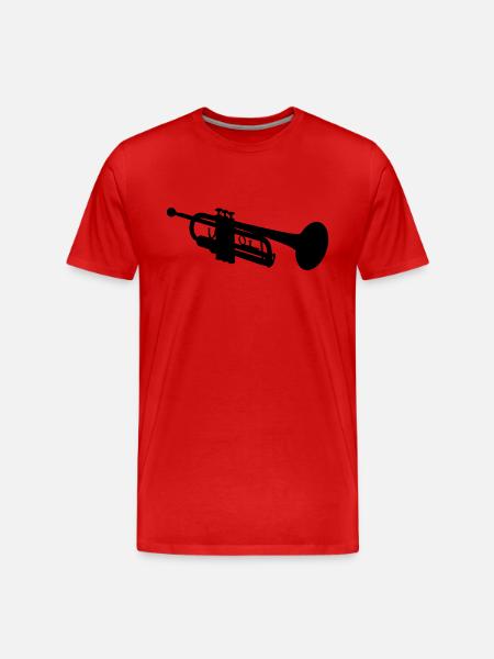 Trompete Silhouette - Männer Premium Bio T-Shirt - Rot
