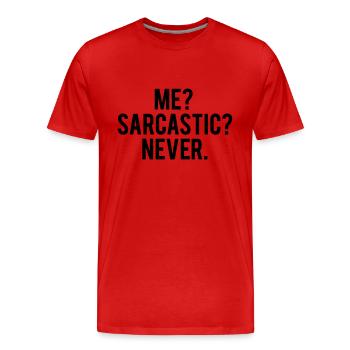 sarcastic - T-shirt bio Premium Homme - rouge - Devant - Damien (186cm)