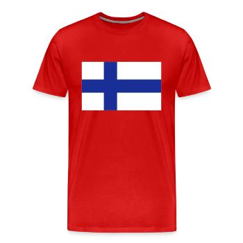 National Flag of Finland - Men's Premium Organic T-Shirt - red - Front - Damien (186cm)