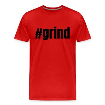 #grind | Motivation gift idea - Men's Premium Organic T-Shirt - red - Front - Damien (186cm)
