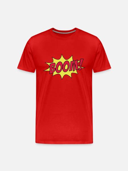 BOOM! - Men's Premium Organic T-Shirt - red