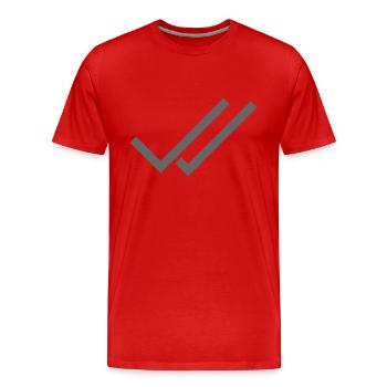 Whats App Hook Gray Double - Men's Premium Organic T-Shirt - red - Front - Damien (186cm)