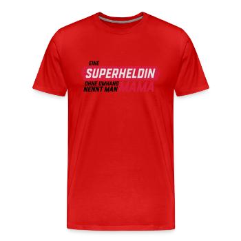 Superheld ohne Umhang Mama - Männer Premium Bio T-Shirt - Rot - Vorne - Damien (186cm)
