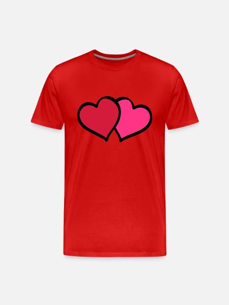 hearts comic - Männer Premium Bio T-Shirt - Rot